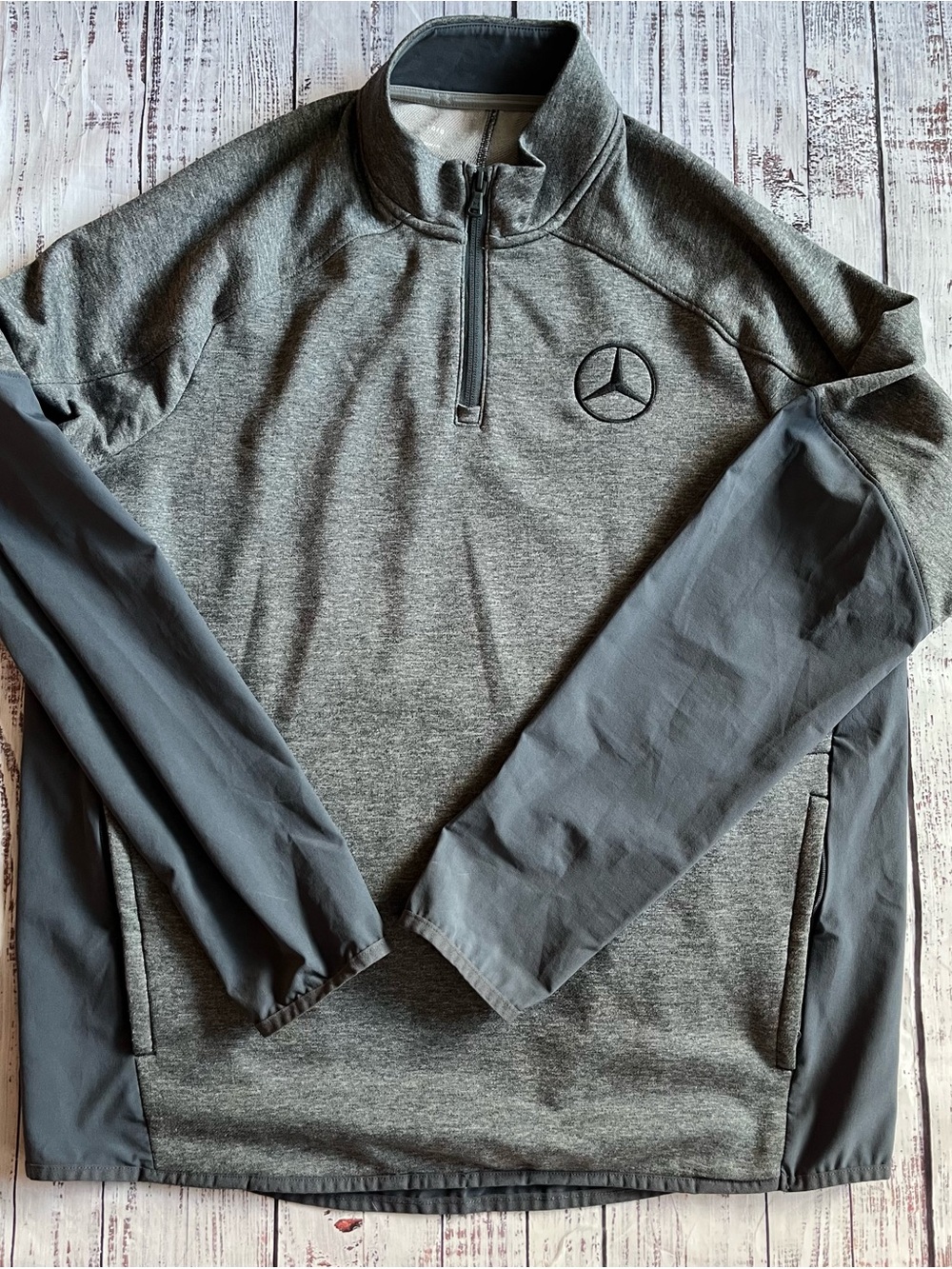 Under Armour Mercedes Qualifier Hybrid Corporate 1/4 Zip Pullover Gray Size L